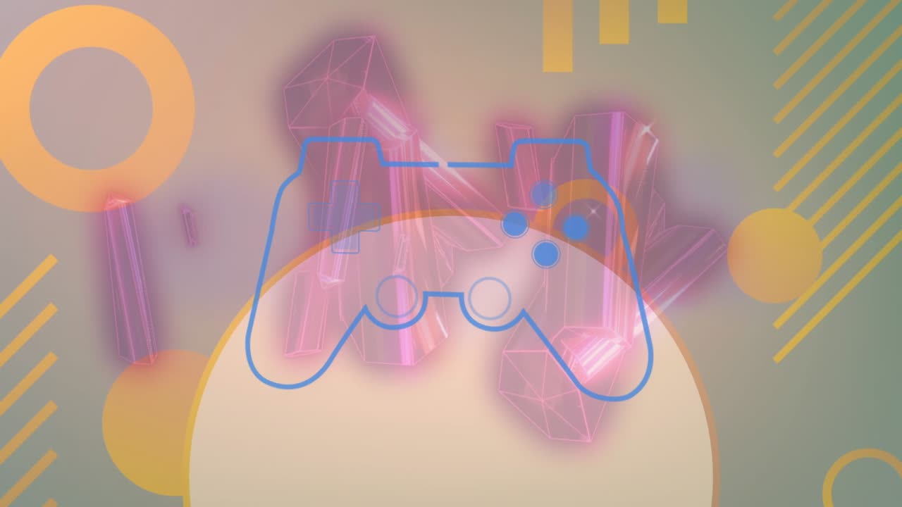 Animation of shapes moving over gamepad