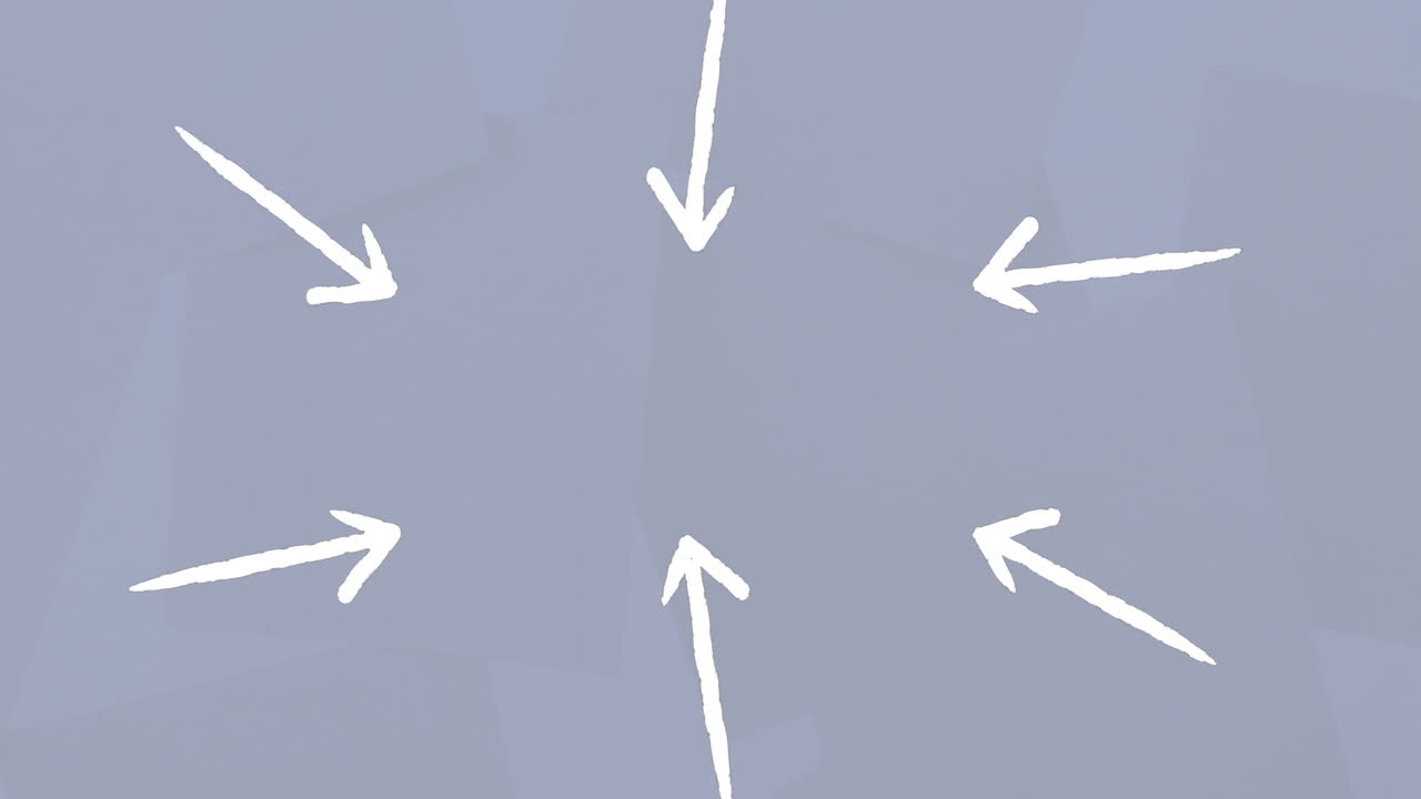 Animation of white colored arrows moving against blue background