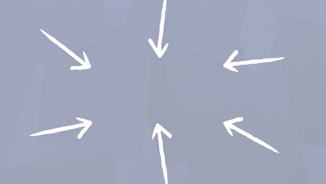 Animation of white colored arrows moving against blue background