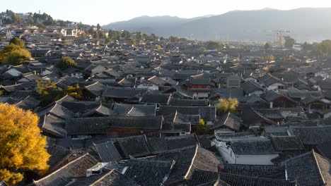 famous old town of lijiang city, yunnan china, traditional architecture, aerial