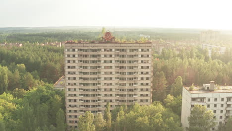 Climbing-up-over-the-abandoned-Pripyat-ghost-town-in-Chernobyl-exclusion-zone