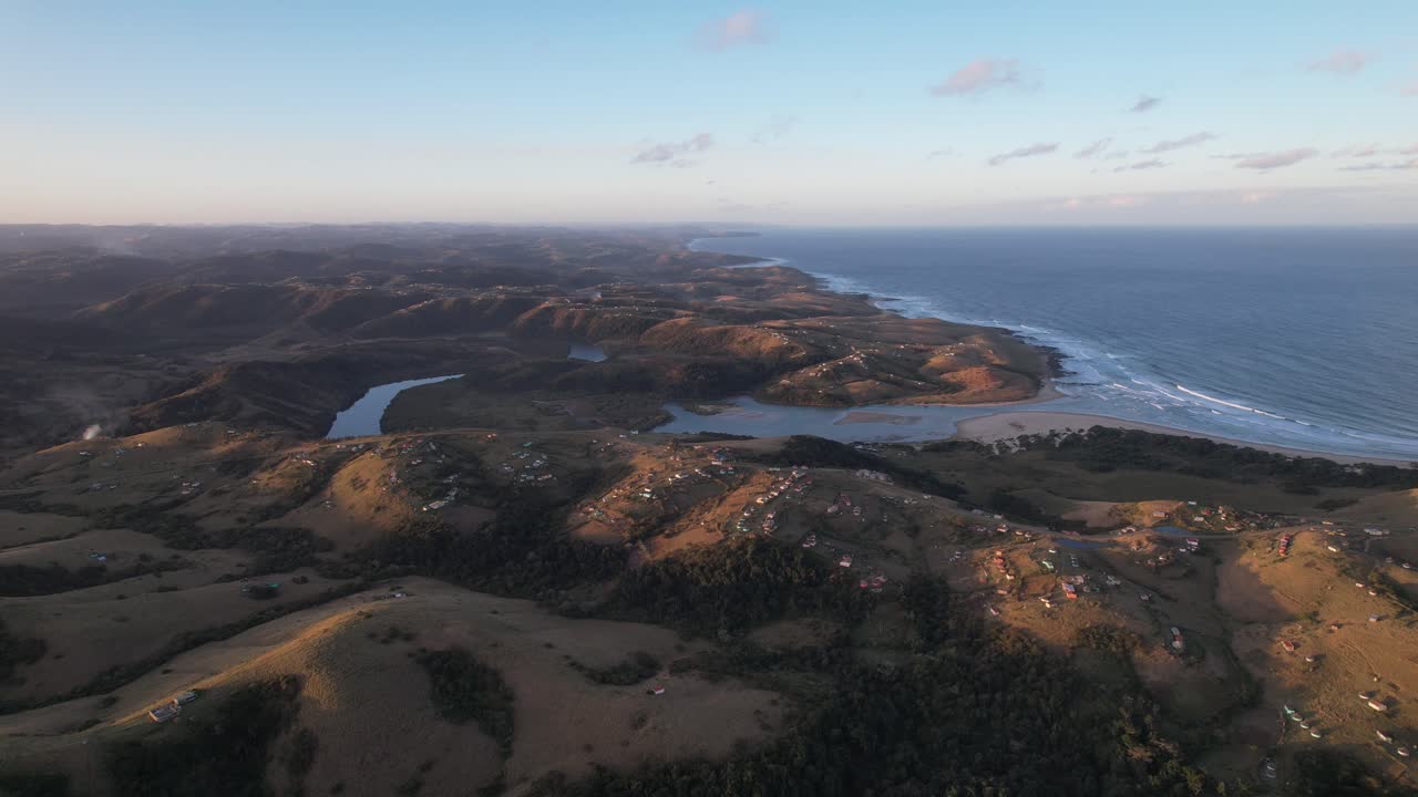 Sunset Serenity Over Coastal Landscape in Transkei, South Africa