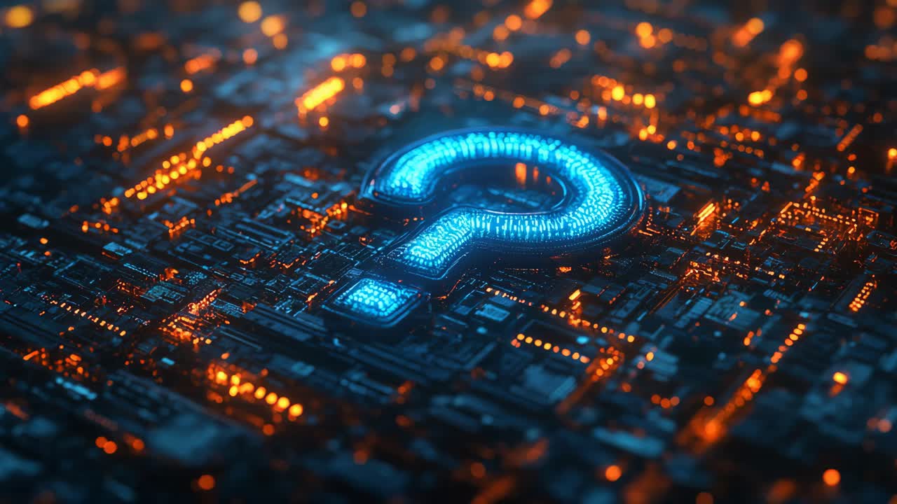 Question Mark on Circuit Board