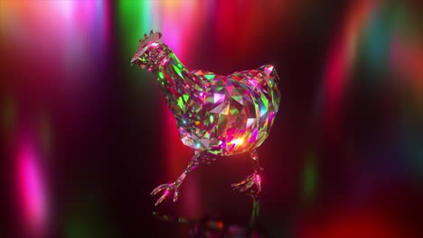 pollo poligonal 3d colorido
