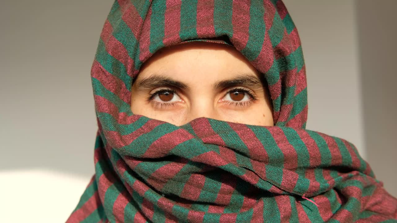 Middle Eastern woman eyes closeup