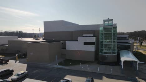 th glass lighthouse at the performing arts wing of mona shores high school