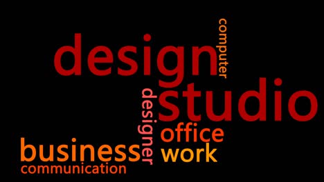 design studio animated word cloud,text design animation.