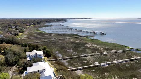 deep water docks into the cooper river near charleston sc, south carolina near shem creek