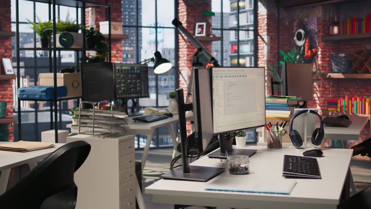 экран компьютера в инновационном стартовом офисе, показывающем языки программирования