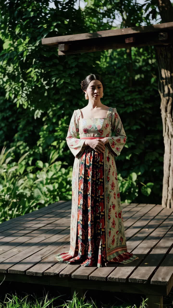Woman in Traditional Asian Dress