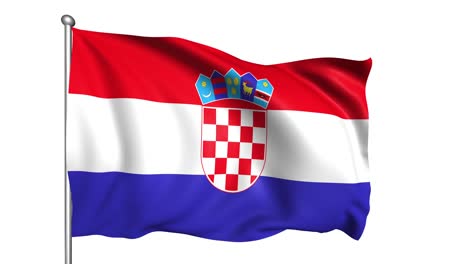 flag of croatia with fabric structure in the wind (alpha channel, loopable)