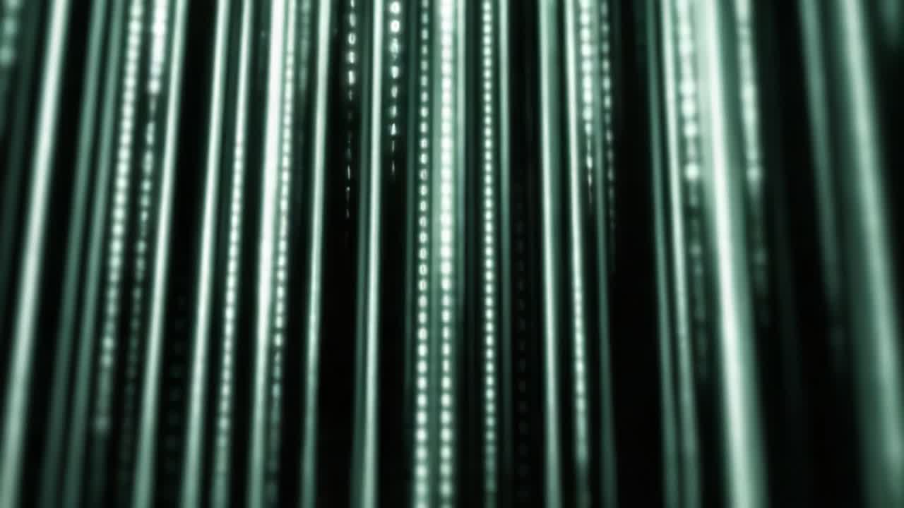 A captivating representation of cascading binary code, illustrating the digital realm's complexity and the flow of information, evoking themes of data, technology, and the virtual universe