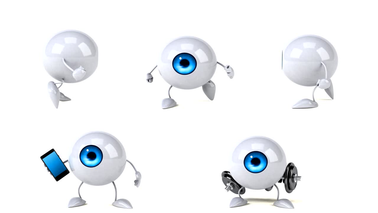 재미있는 눈 클립 - 4k 3d 애니메이션