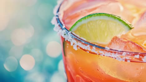 close-up of a refreshing margarita cocktail