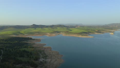 water reservoirs and green mountains