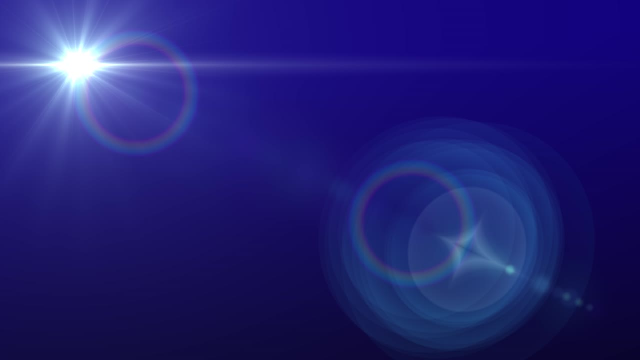 Lens flare overlay sun flare overlay shine optical effect abstract 4k blue background top left
