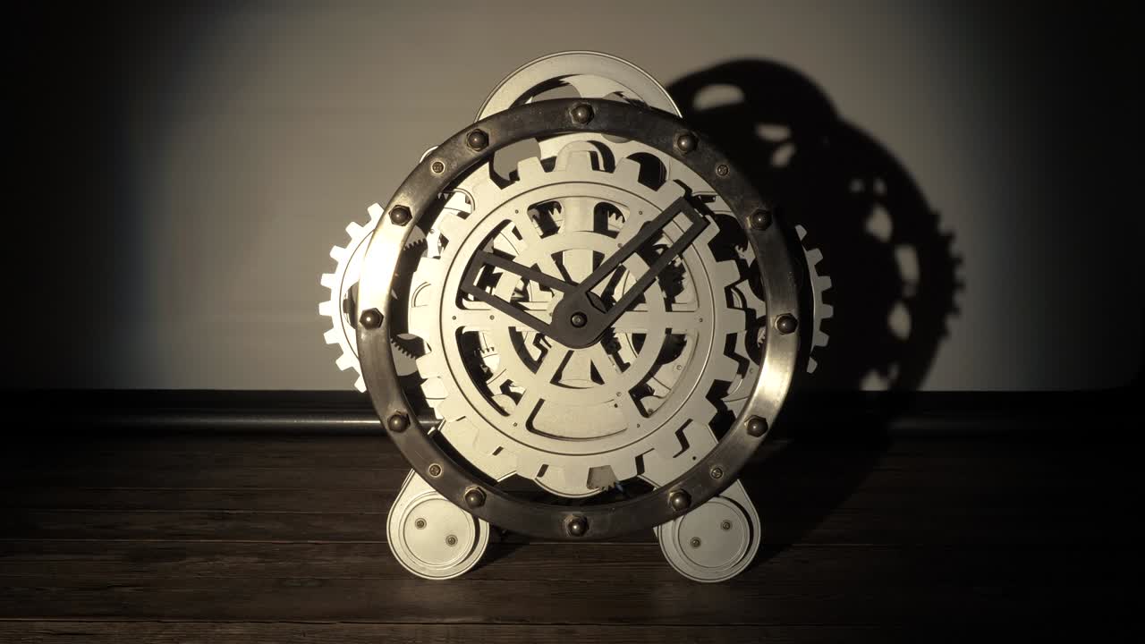 Metal industrial clock 7 past 10