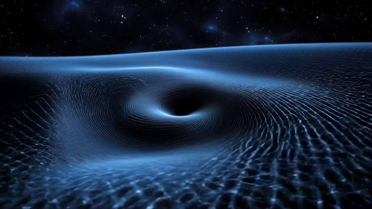 A mesmerizing video concept of a cosmic vortex with a low-angle view, showcasing a swirling