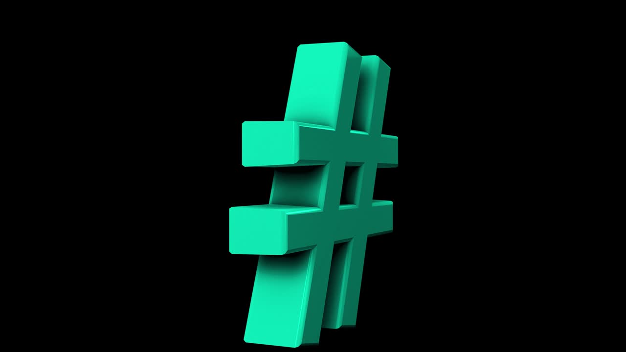 3d 렌더링 루프 4k: 패드 기호의 색이 바뀌고, 색상 범위 전체에 걸쳐 자신의 축을 회전하고, 배경이 없는 비디오