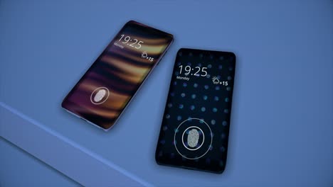 Two smartphones with fingerprint sensor