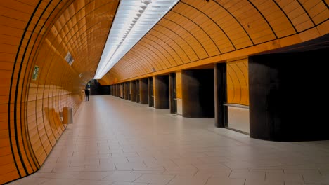 marienplatz u-bahn metro station, munich germany, during covid-19 virus pandemic outbreak and lockdown