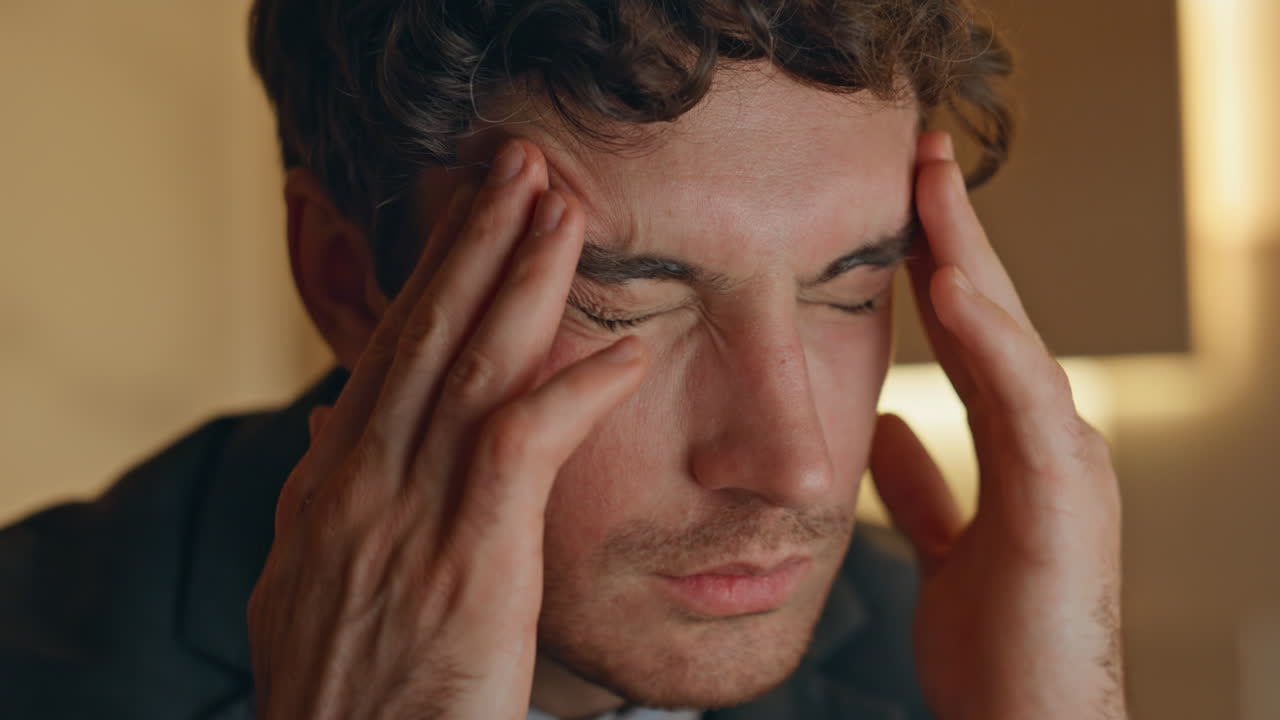 hombre con dolor de cabeza