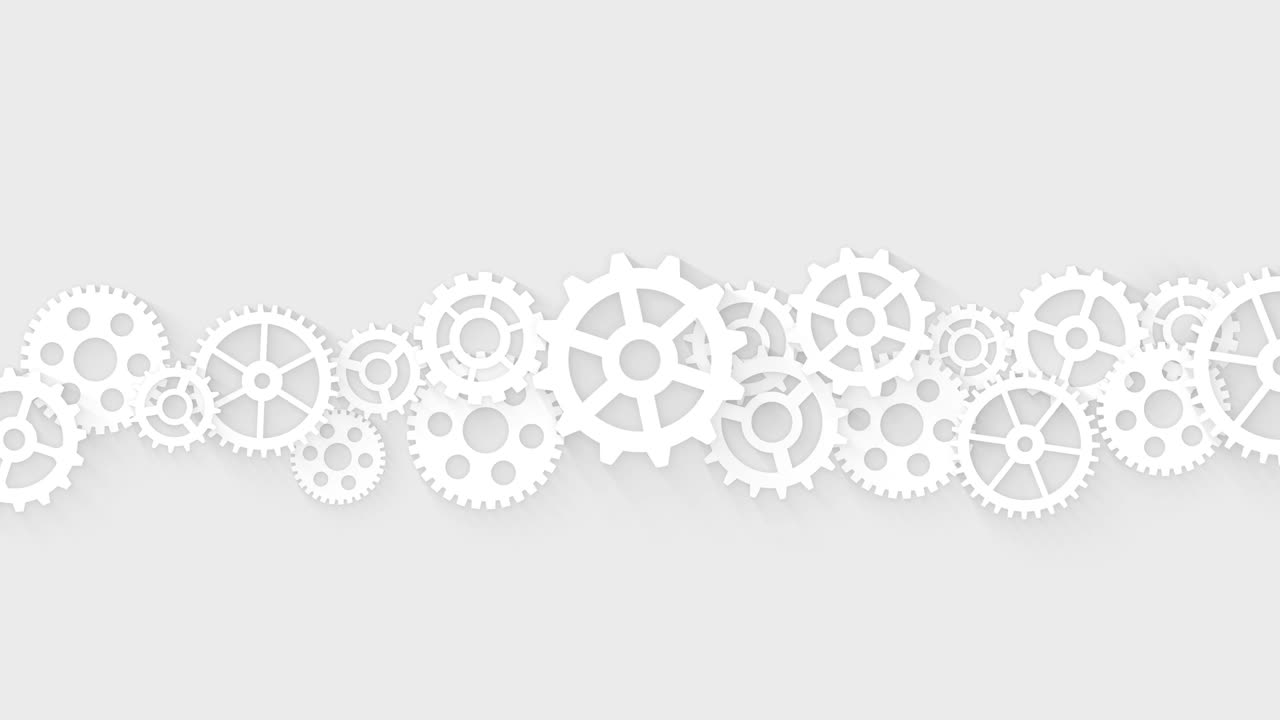 Engine gears wheels rotate. Work process concept. Abstract business motion background.