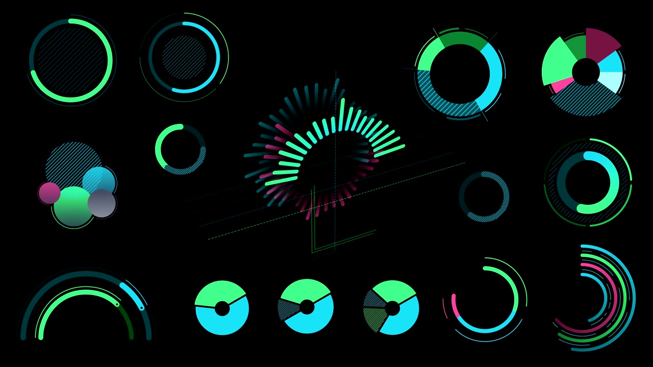 Collection of animated infographic elements
