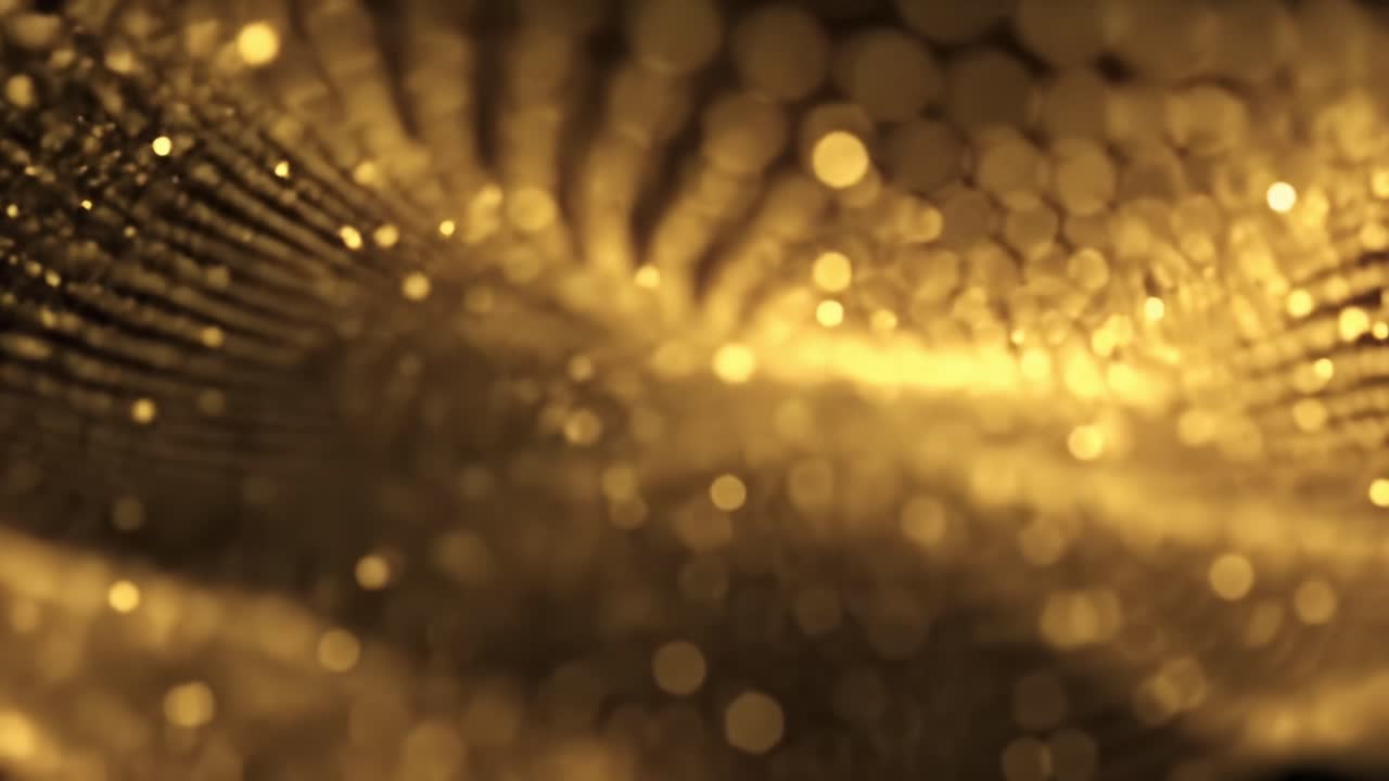 Golden waves of light create a mesmerizing effect in this nighttime visual display. The enchanting glow and patterns captivate the senses, evoking a feeling of wonder and tranquility.