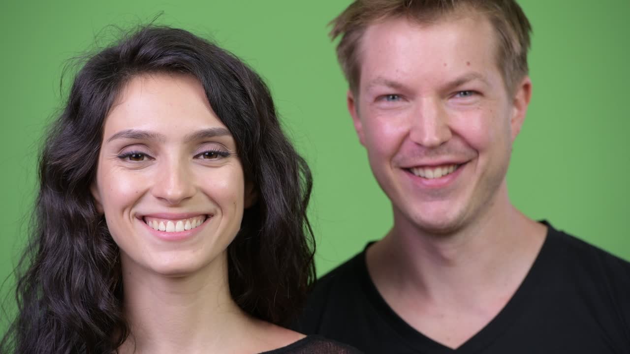 Young happy couple smiling together
