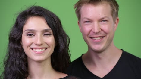 young happy couple smiling together