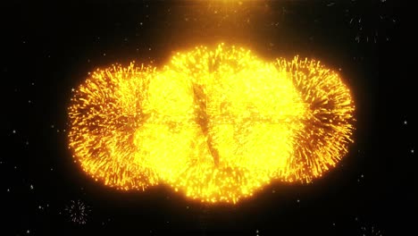 total sale banner with fireworks