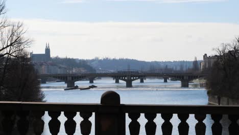 view from the prague legion bridge over the vlata river