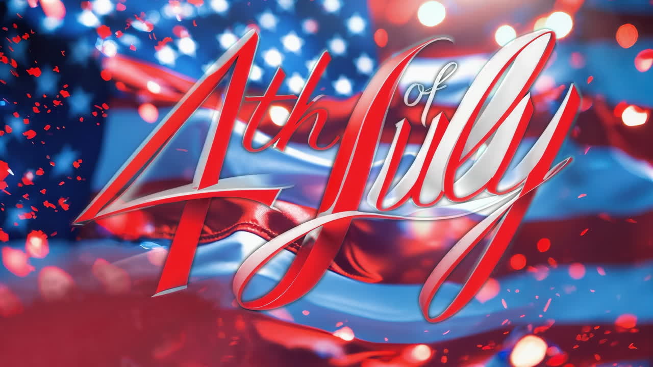 4th of July Celebration with American Flag Background