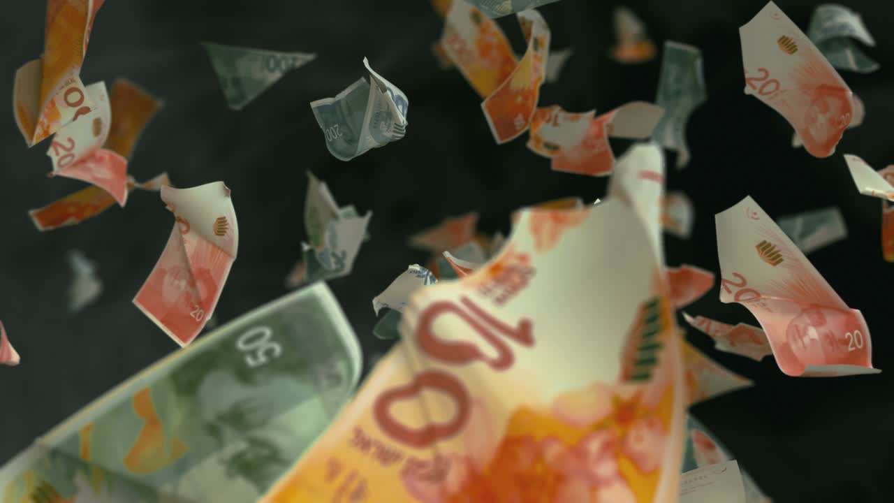 이스라엘 새 셰 지폐 4k 루프