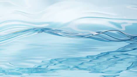 flowing transparent cloth on water surface, 3d rendering.