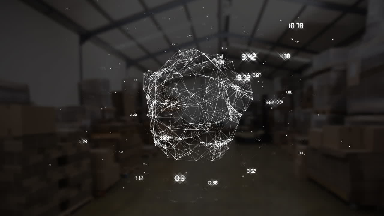 цифровой глобус с данными на складе фона