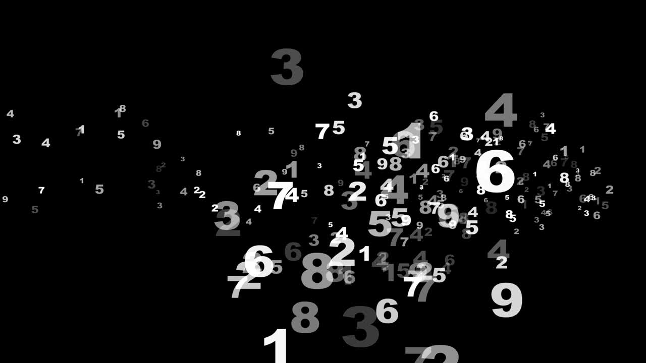 NUMBERS Rings Animation, Background, Rendering, Loop, with Alpha Channel