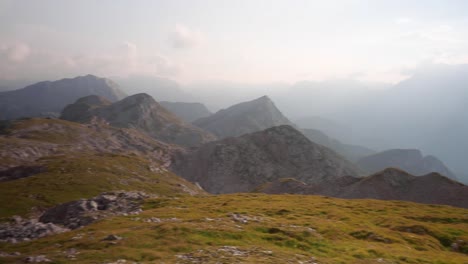 early morning views of the ridges and plateau of schneibstein in golling austria