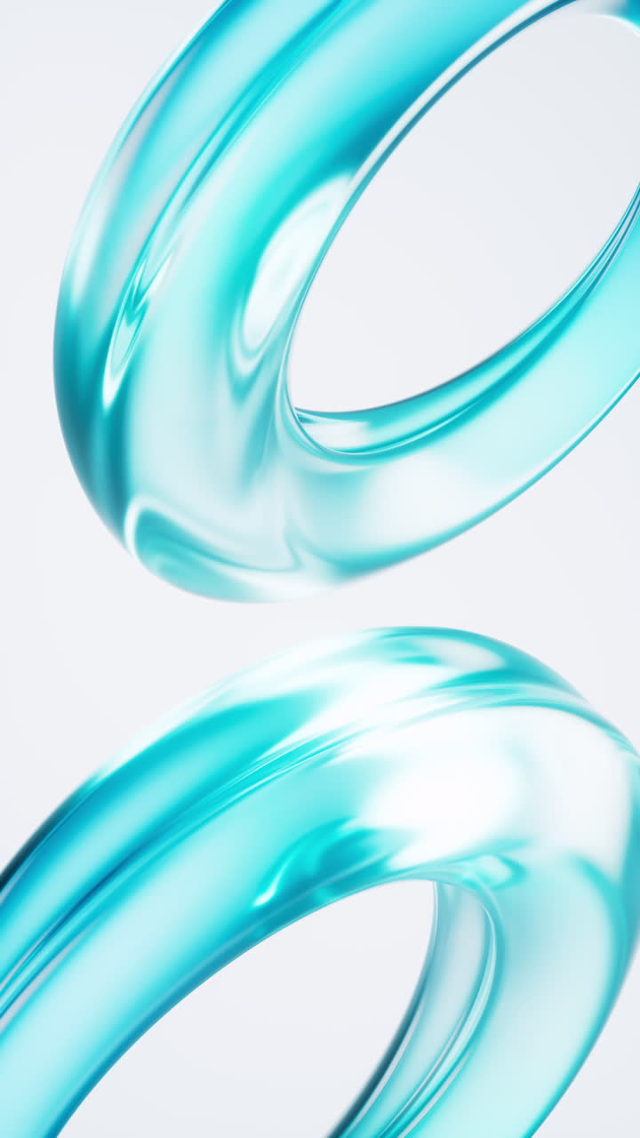 Transparent ring glass background, 3d rendering