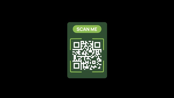 Animated QR Code Appearing on Green Background