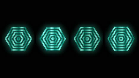 patrón de hexágonos verde neón en la noche