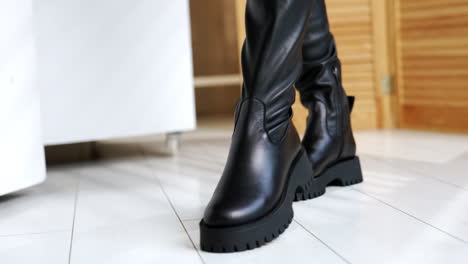 stylish black platform boots