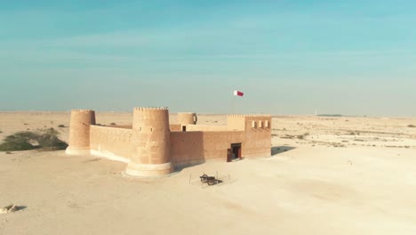 zubara fort in qatar desert - drone shot-2