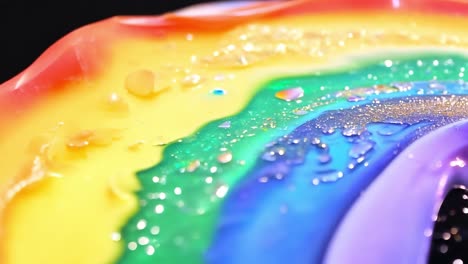 rainbow with glitter and water drops