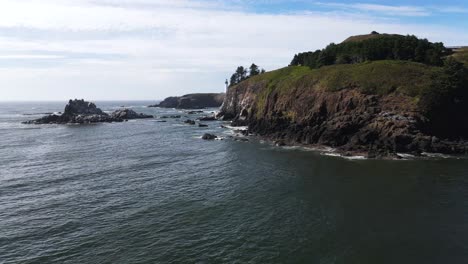 aerial drone captures the pacific northwest coast of washington