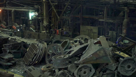 industrial scrap pile in a factory