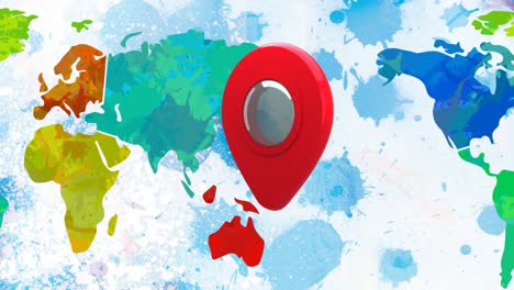 Animation-of-red-location-pin-bouncing-over-world-map