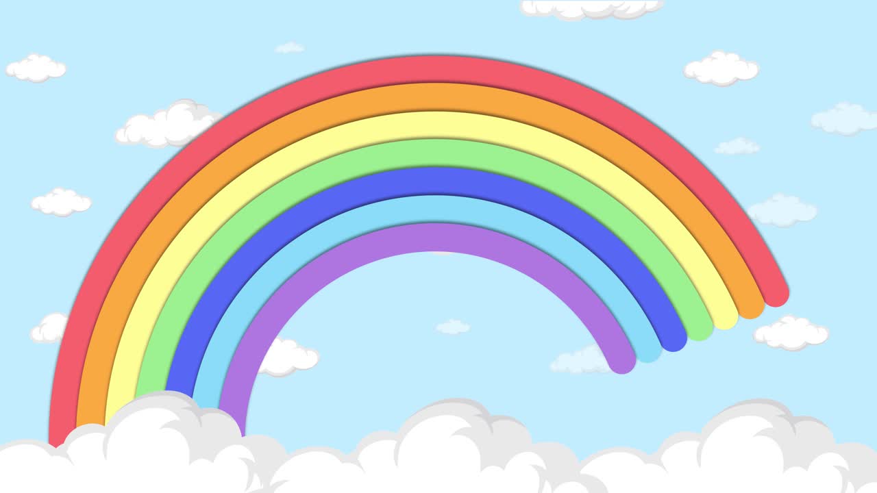 "el arco iris colorido se forma y desaparece en el cielo nublado".