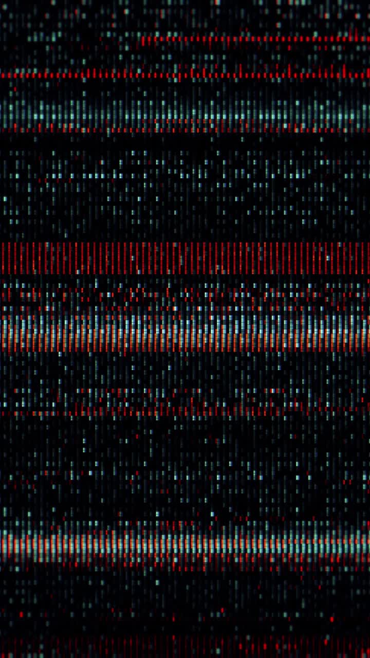 Abstract Digital Glitch with Flickering Red and White Pixels